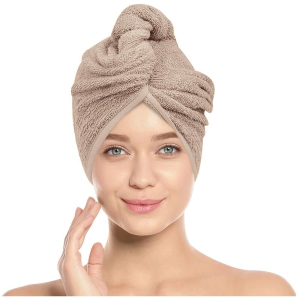 2x Hårturban - Hurtigtørrende håndklædeindpakning til alle hårtyper