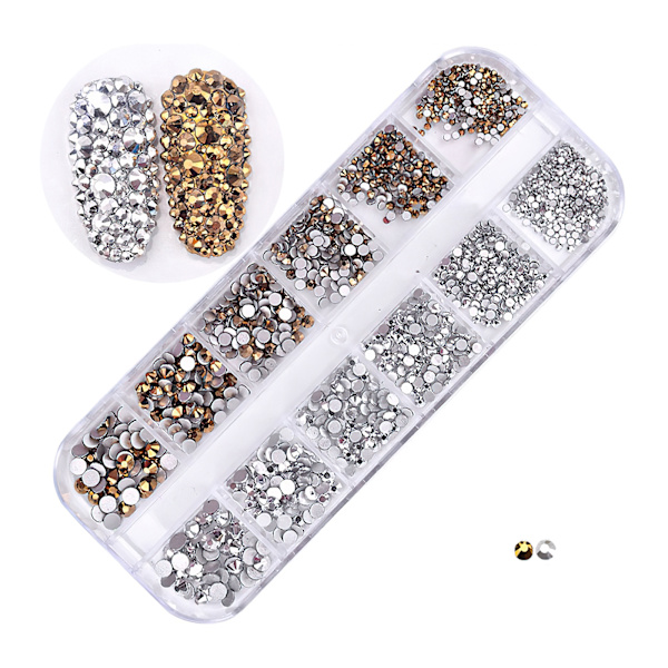 Negletilbehør Krystal Diamant Gem 3D Skinnende Neglekunst Dekoration