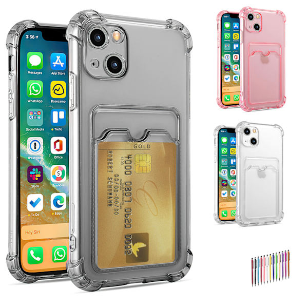 iPhone 15 - Skal / Skydd / Kortfack Grå