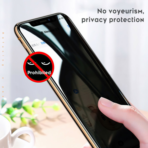 iPhone X/Xs - Privacy hærdet glas skærmbeskyttelse