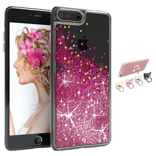 iPhone 7 Plus / 8 Plus - Flytande Glitter 3D Bling Skal Case