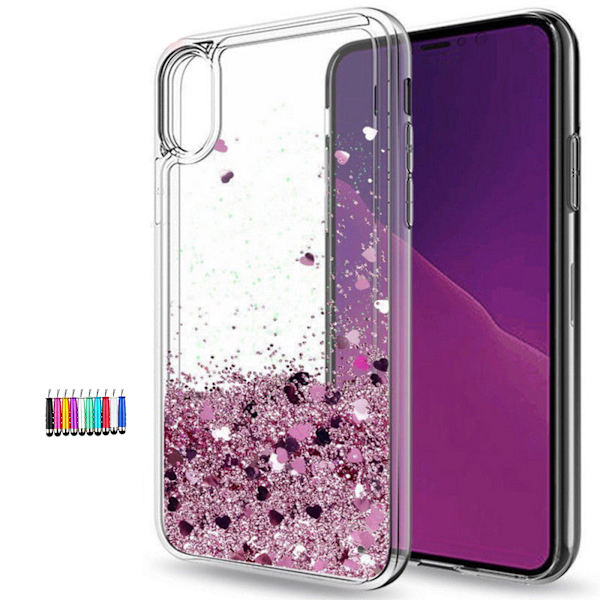 iPhone X/Xs - Flytande Glitter 3D Bling Skal Case