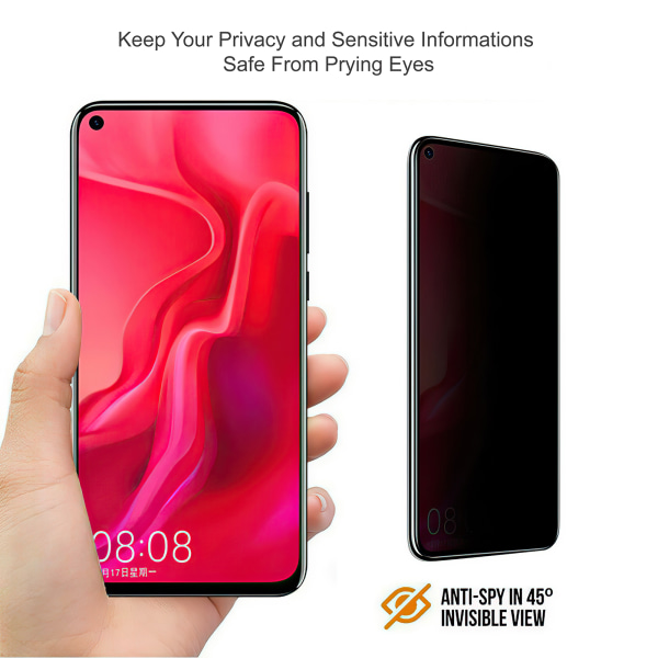 Huawei P40 Lite - Privacy-karkaistu lasinen näytönsuoja Protec