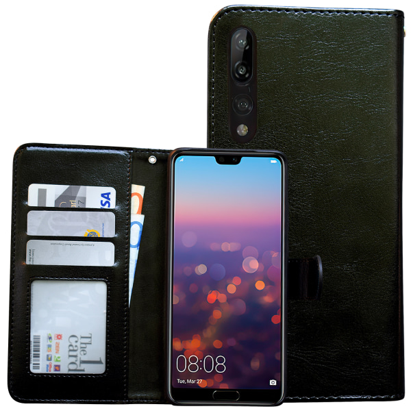 Kompatibel med Huawei P20 Pro - PU Læder Wallet Case Vit