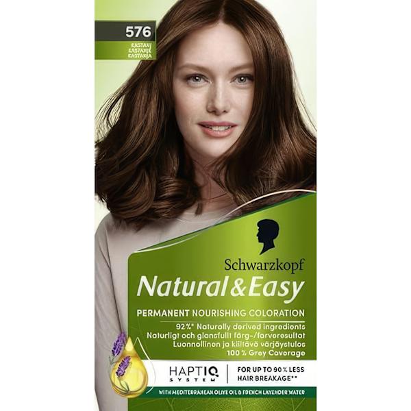 Schwarzkopf Natural & Easy 576 Kastanjanruskea hiusvärivoide Na:lla