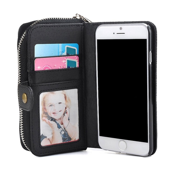3-i-1 Paket för iPhone 6/6S - Plånboksfodral & Magnetskal Rosa