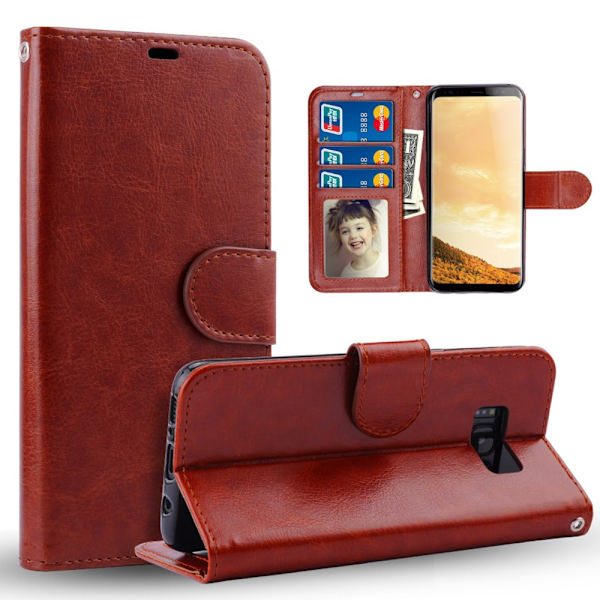 Skydda din Note 8 - Läderfodral & Plånbok! Svart