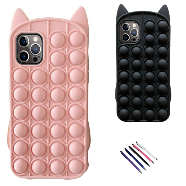 iPhone 12 / iPhone 12 Pro - Etui Beskyttelse Pop It Fidget iPhone 12 Pro Svart