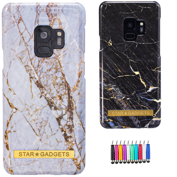 Samsung Galaxy S9 - Cover Protection Marmor Vit