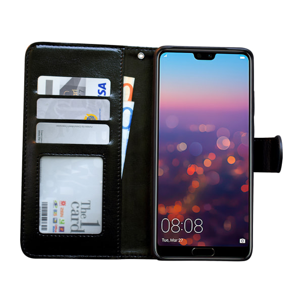 Huawei P20 Pro - PU-nahkainen case + näytön suojaus Vit