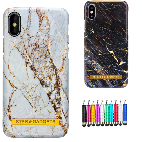 iPhone X/Xs - Skal / Skydd / Marmor Vit