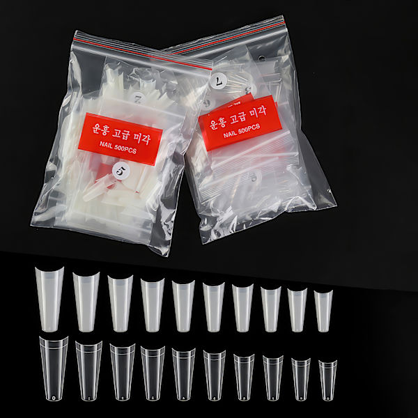 Långa Lös Nagelspetsar för Perfekta Drömnaglar Transparent
