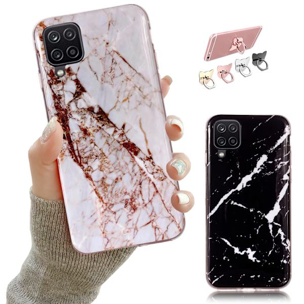 Suojaa Galaxy A12/A12 5G:si marmorisella suojakotelolla! Svart