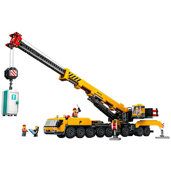 LEGO City Gul Mobil Byggkran Set med Utdragbar Arm och 4 Minifigurer