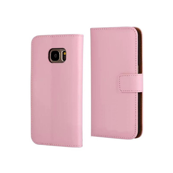 Glat læder etui til Samsung Galaxy S7 - Luksus i læder! Rosa