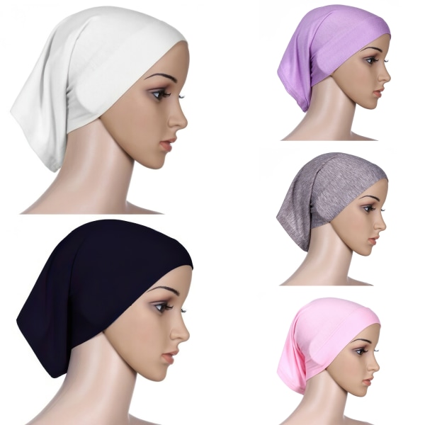 Heltäckande Hijab Cap Underscarf Neck Head Svart