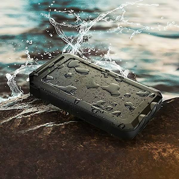 Solcelledrevet Powerbank Bærbar Ekstern Batterioplader 10000mAh