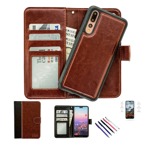 Huawei P20 Pro - PU Læder Pung Etui Svart