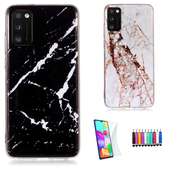 Samsung Galaxy A41 - case marmori Vit