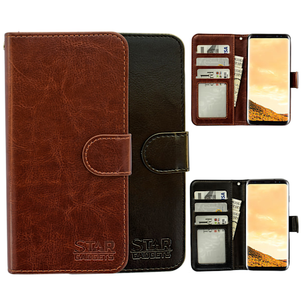 Komfort & Beskyttelse S9 med Læder - Samsung Galaxy S9 Etui Svart
