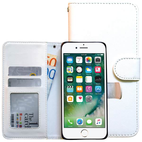 iPhone 5/5s/SE2016 - Plånboksfodral i läder + Touchpenna Rosa