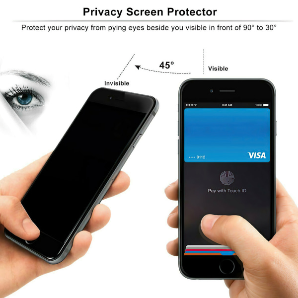 iPhone 7 Plus / 8 Plus - Privacy hærdet glas skærmbeskytter