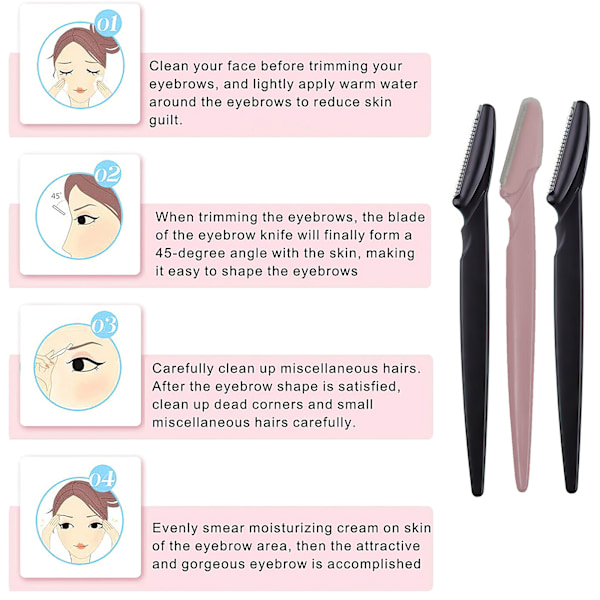 3 stk. Øjenbryns trimmer - Eyebrow Razor