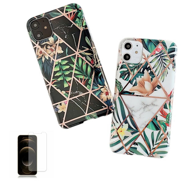 iPhone 12 - Skal / Skydd / Geometriskt Svart