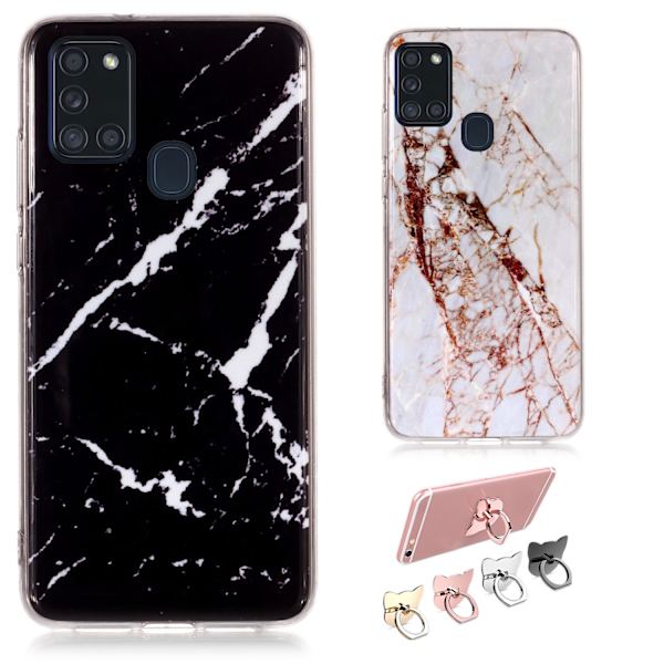 Samsung Galaxy A21s - Marmorikuvioinen suojakotelo Svart