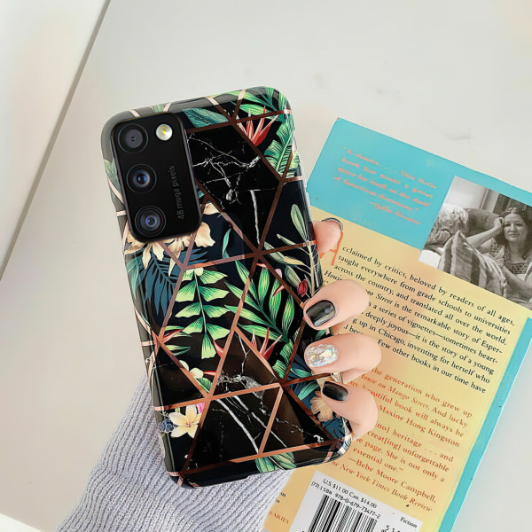 Samsung Galaxy A41 - Geometrisk Blomster Etui Svart