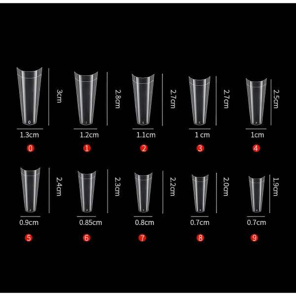 Långa Lös Nagelspetsar för Perfekta Drömnaglar Transparent