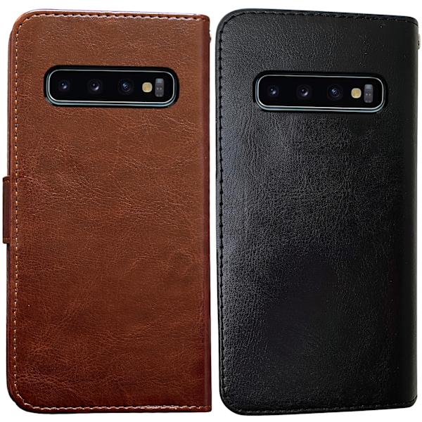 Samsung Galaxy S10 - PU Læder Pung Etui Svart