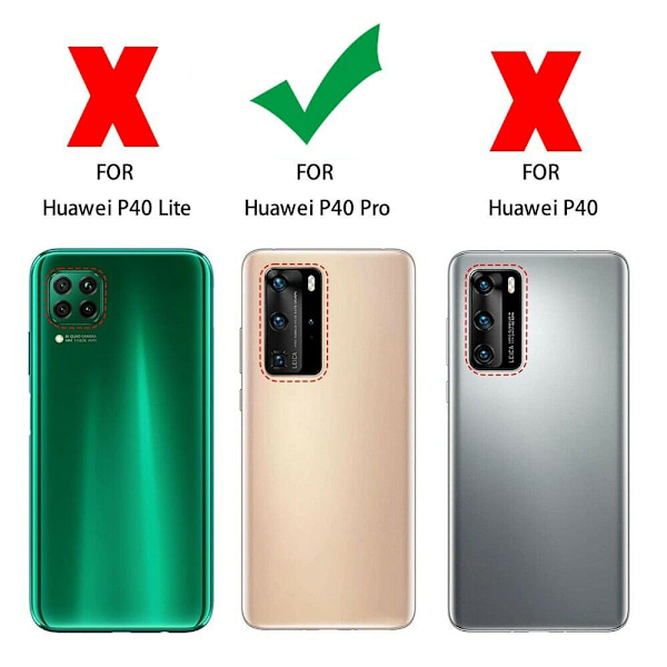 Huawei P40 Pro - PU Læder Pung Etui Svart