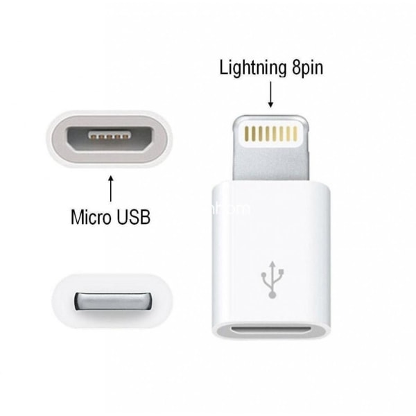 3x Micro USB till iPhone Lightning - Snabbladdning - Laddare Svart