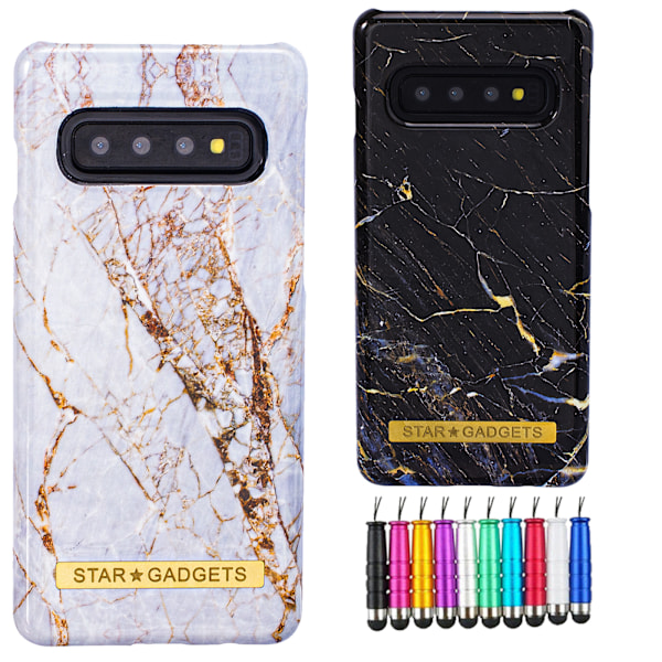 Samsung Galaxy S10 - Marmorbeskyttelse Svart