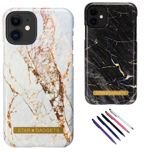 Beskyt din iPhone 12 med Marble Case! Vit