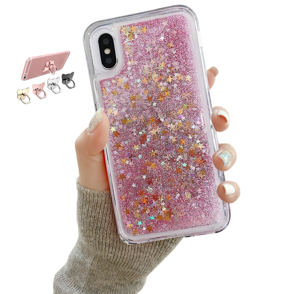 iPhone X/Xs - Bevægelig Glitter 3D Bling Telefoncover