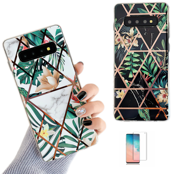 Samsung Galaxy S10 - Geometrisk Blomster Etui Svart