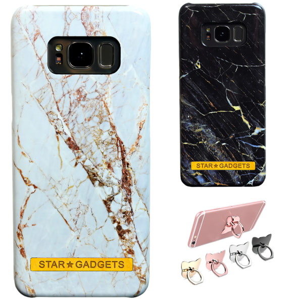 Samsung Galaxy S8 - Cover / Beskyttelse / Marmor Svart