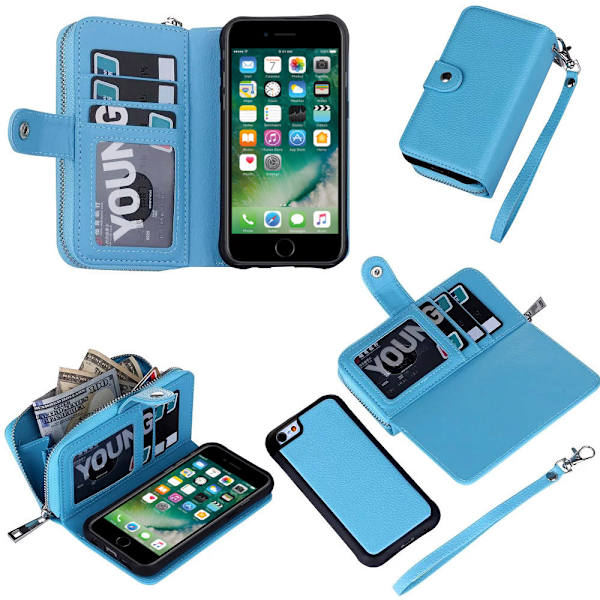 iPhone 6/6S - Lompakkokotelo ja magneettinen kuori helppoon käyttöön Röd