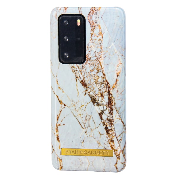 Huawei P40 Pro - Cover Protection Flowers / Marmor Vit