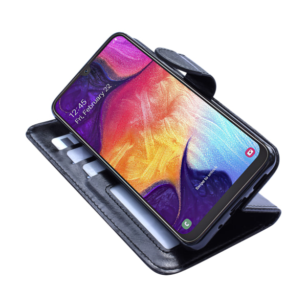 Samsung Galaxy A50 - Läderfodral / Skydd Svart