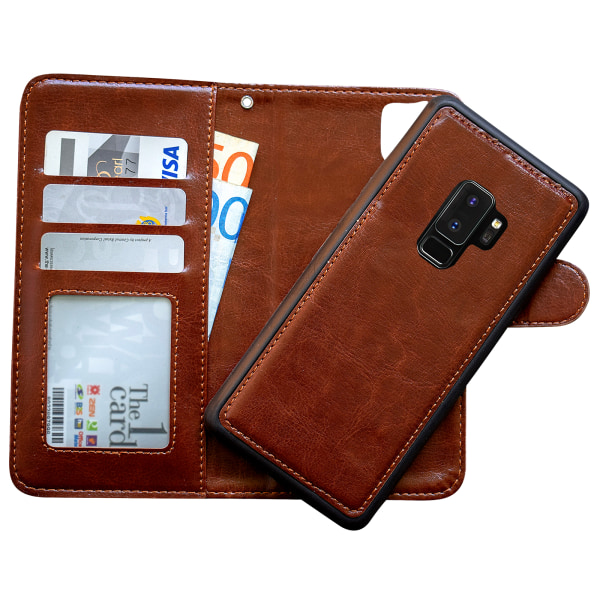 Läderplånbok för Galaxy S9 Plus - Läder & Magnetiskt! Brun