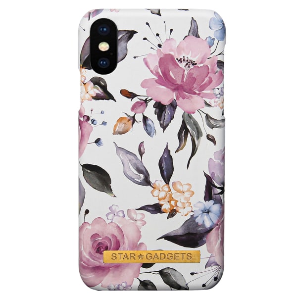 iPhone X/Xs - Beskyttelse af blomster / marmor Vit