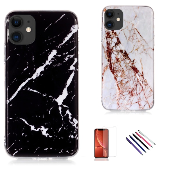 Beskyt din iPhone 11 med Marmor-cover! Svart