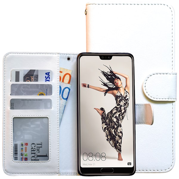 Huawei P20 Pro - PU Læder Pung Etui + Skærmbeskyttelse Brun
