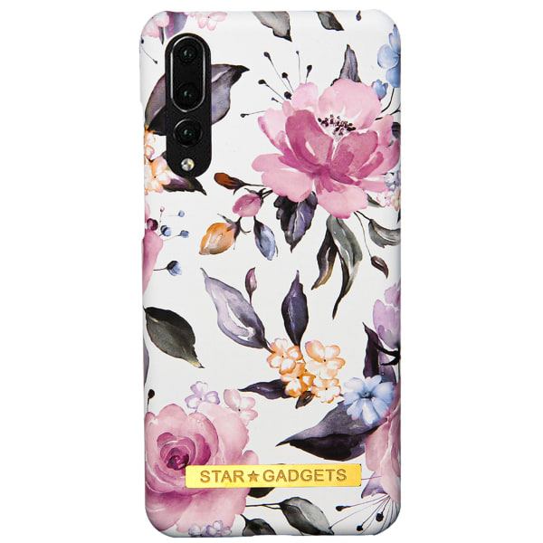 Huawei P20 Pro - Cover Protection Flowers / Marmor Vit
