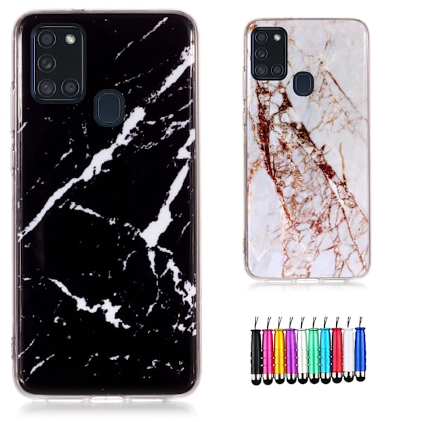Samsung Galaxy A21s - Skal / Skydd / Marmor Vit
