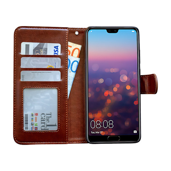 Huawei P20 Pro - PU Læder Pung Etui + Skærmbeskyttelse Rosa