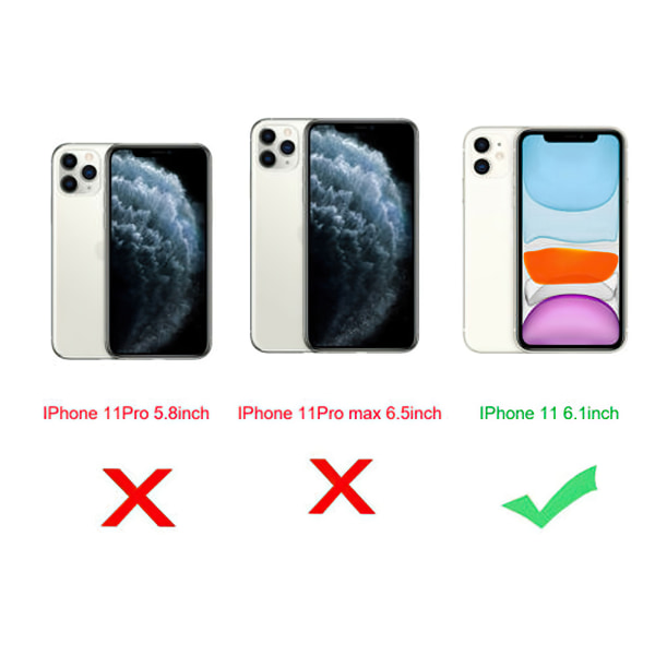 Suojaa iPhone 11 -suojus, suoja ja peili Silver